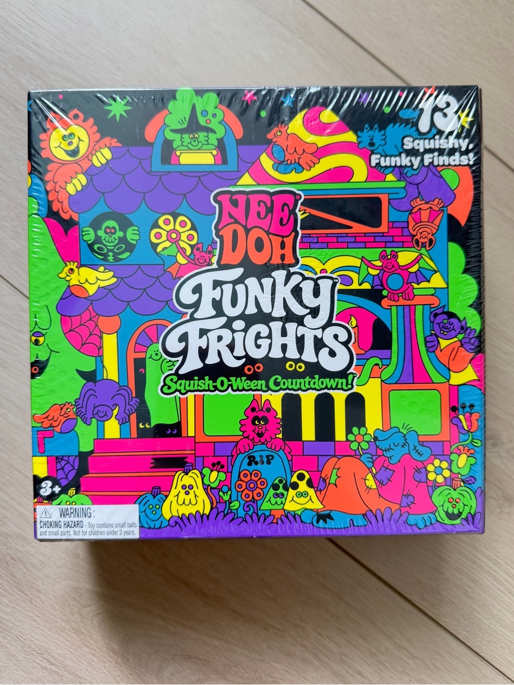 Brand New NeeDoh Funky Frights Squish-O-Ween Countdown - Neon Multicolor
